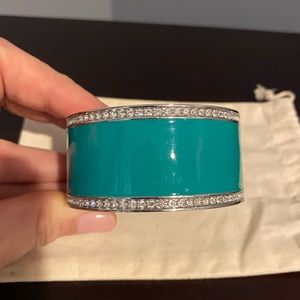 Ann Taylor Rhinestone Green Hinged Bangle